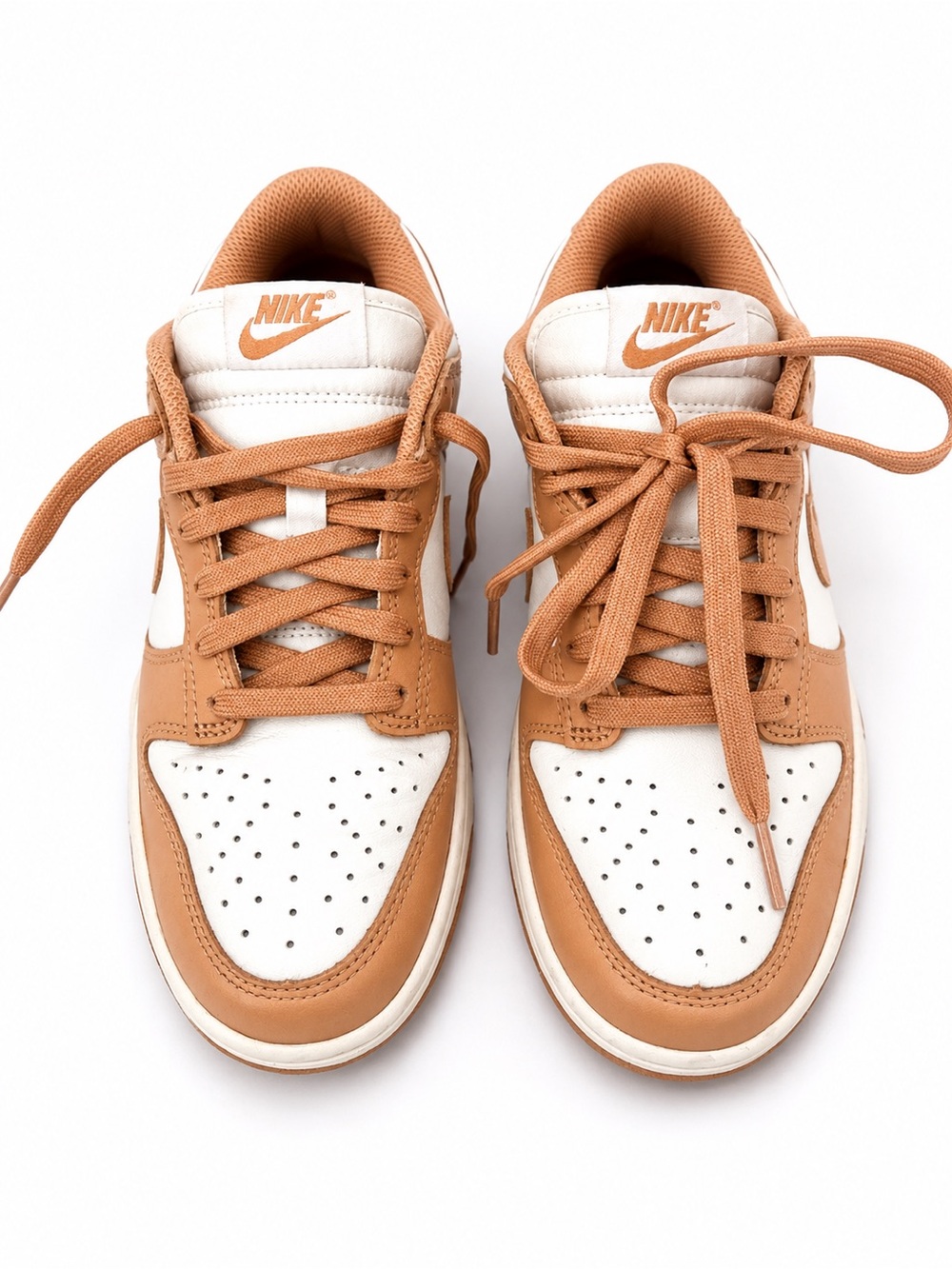 Nike Men’s Low-Top Sneakers in Tan and White
